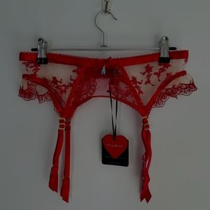 Honey Birdette Madison Suspender Raspberry